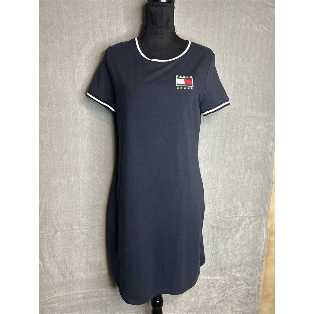 Tommy Hilfiger Women's Navy Blue Cotton T-Shirt Dress Size M